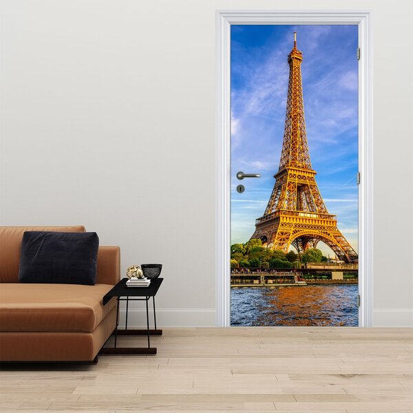 Fototapeta na dveře - Eiffelova věž (95x205cm)