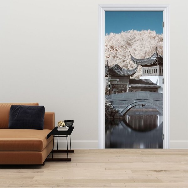 Fototapeta na dveře - Rozkvetlé stromy v Asii (95x205cm)