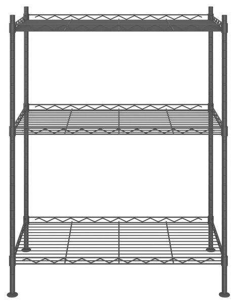 Úložný regál 3 police 60 x 35 x 76 cm černý 150 kg