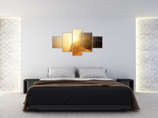 Obraz hory v mlze (125x70 cm)