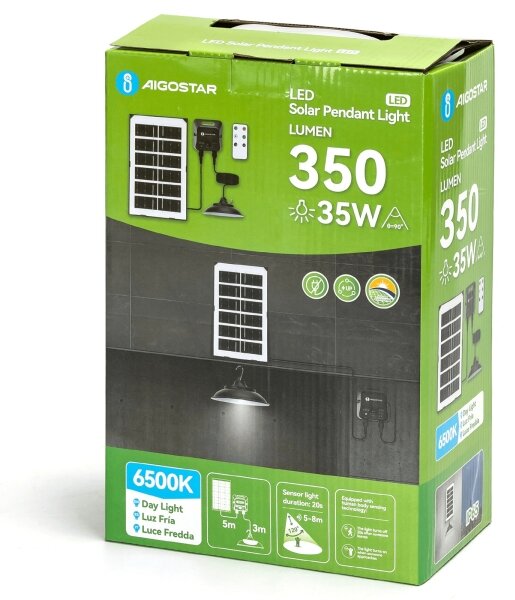 Aigostar - LED Solární lustr LED/35W/12V 3000 mAh 6500K pr. 15 cm