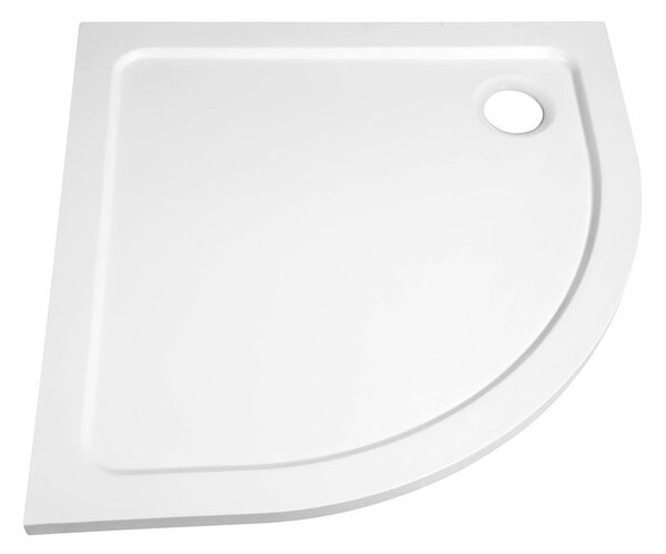 TECMI sprchová vanička z litého mramoru, čtvrtkruh 90x90cm, R550, bílá