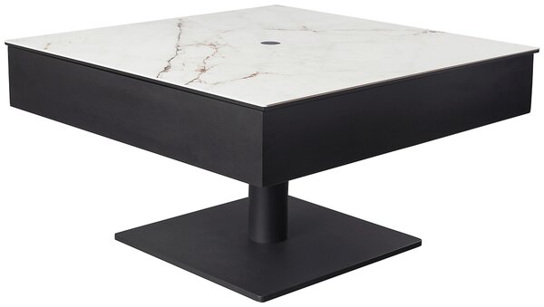 KONFERENČNÍ STOLEK, černá, bílá, kov, sklo, keramika, kompozitní dřevo, 75/75/42-57 cm Dieter Knoll - Konferenční stolky