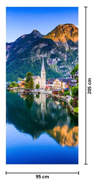Fototapeta na dveře - Alpská vesnice (95x205cm)
