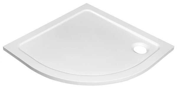 TECMI sprchová vanička z litého mramoru, čtvrtkruh 90x90cm, R550, bílá