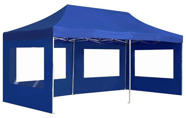 Profesionální skládací party stan + stěny hliník 6 x 3 m modrý