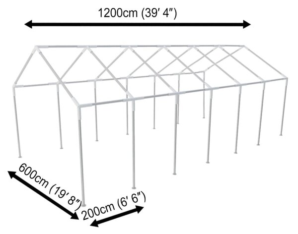 Ocelový rám pro 12 x 6 m party stan