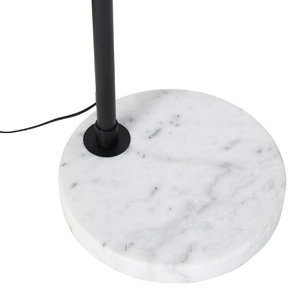 Moderní oblouková lampa černá s bílým nastavitelným - XXL