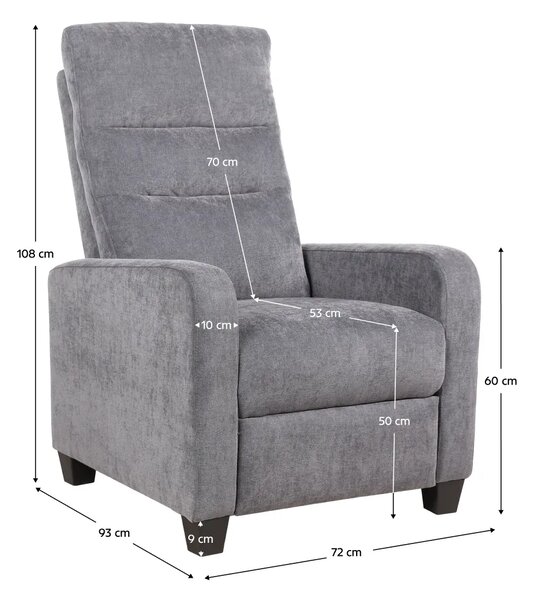 TURNER NEW WF-3106 RELAX KRESLO SIVA XBY606-29