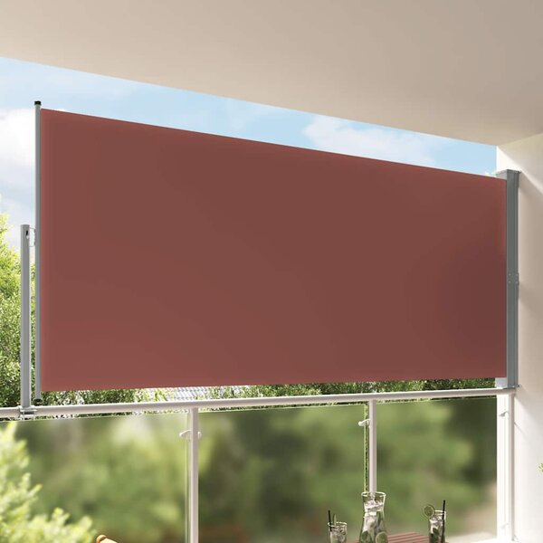 Zatahovací boční markýza / zástěna na terasu 160 x 300 cm hnědá