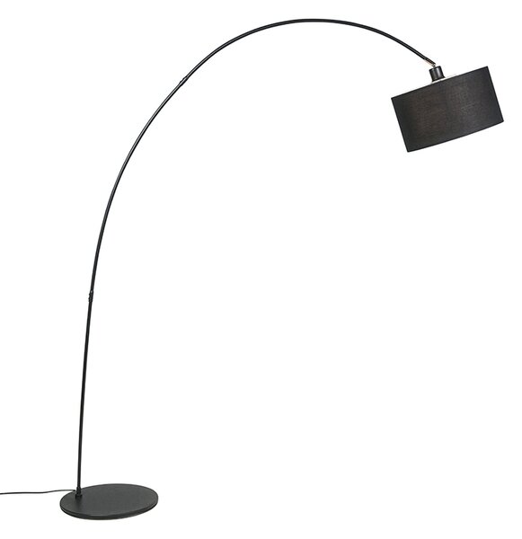 Chytrá moderní oblouková stojací lampa černá vč. A60 Wifi - Vinossa