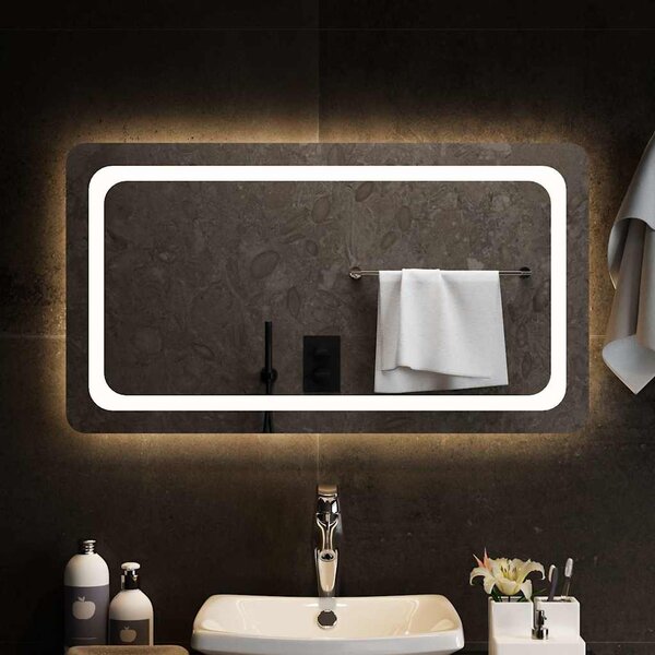 Koupelnové zrcadlo s LED osvětlením 90 x 50 cm