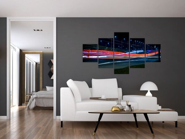 Obraz nočního města (125x70 cm)