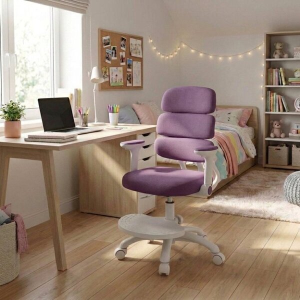 Dětská rostoucí židle Neoseat KIDDY THREE — látka, pratelný potah, fialová