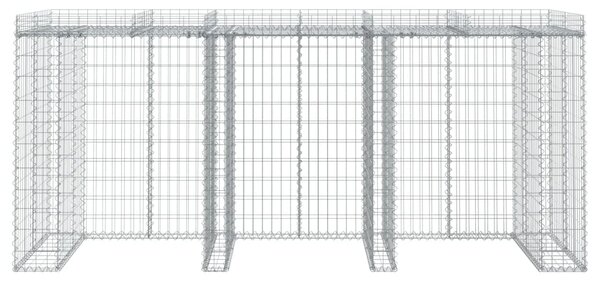 Gabionová stěna na popelnice 270x91x120 cm pozinkované železo
