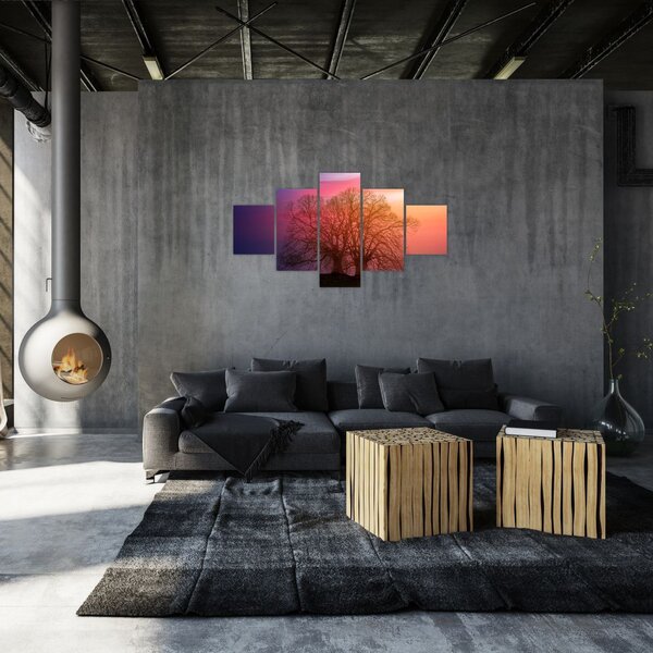 Obraz stromů v mlze (125x70 cm)