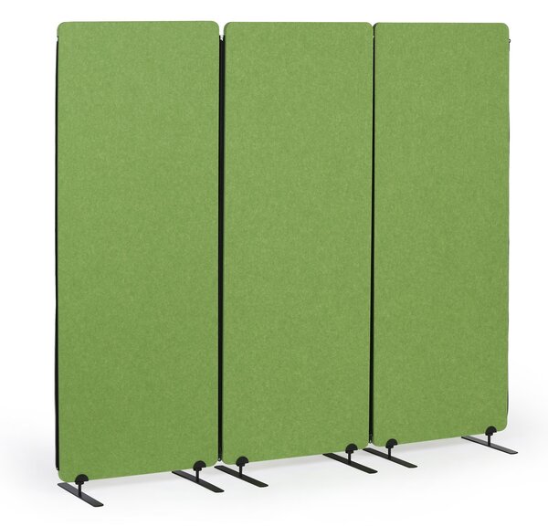 Akustický paraván, dělící stěna 160 x 60 cm, 3 ks v balení, 100% polyester, spojitelné zipem, zelená