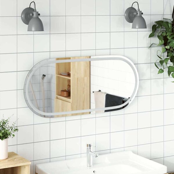 Koupelnové LED zrcadlo 100 x 45 cm oválné