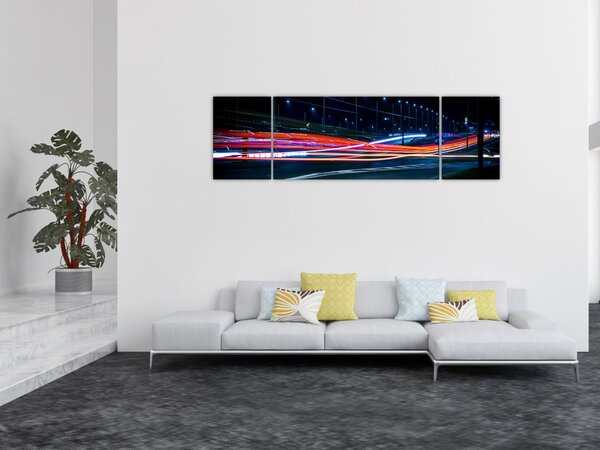Obraz nočního města (170x50 cm)