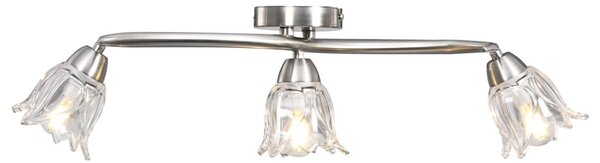 Stropní lampa průhledná skleněná stínidla 3 žárovky E14 tulipán
