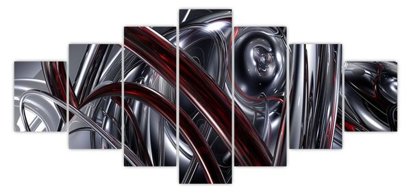 Obraz šedé abstrakce (210x100 cm)
