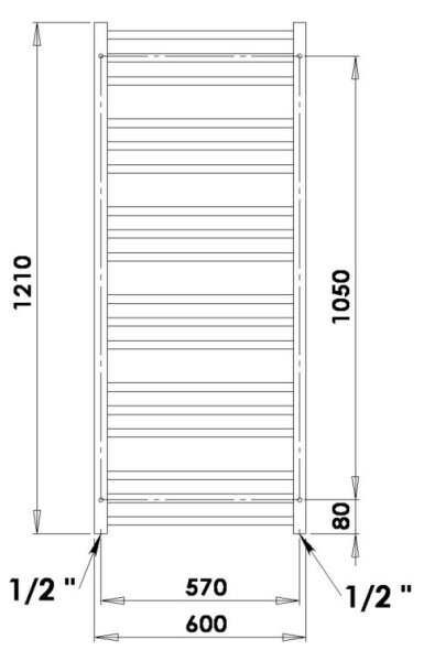 P.M.H. AV4B - Koupelnový žebříkový radiátor AVENTO 567W 121 cm černá