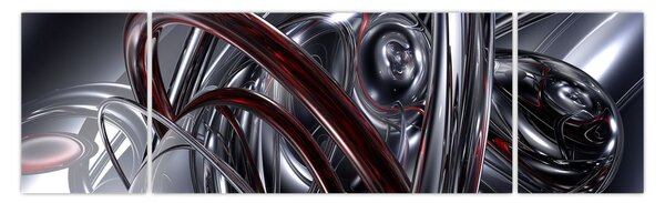 Obraz šedé abstrakce (170x50 cm)