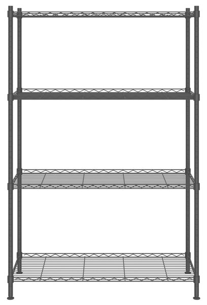Úložný regál 4 police 90 x 35 x 137 cm černý 200 kg