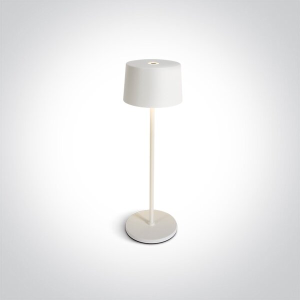 ONE-light Venkovní nabíjecí stolní lampa Vana bílá USB stmívací 3,3W, IP65, teplá bílá