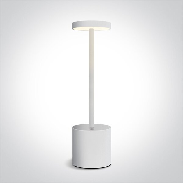 ONE-light Venkovní nabíjecí stolní lampa Bingo bílá USB stmívací 3W, IP54, teplá bílá
