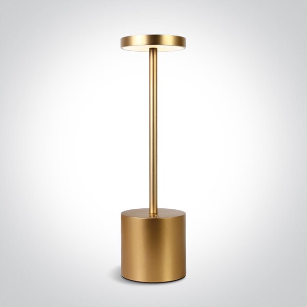 ONE-light Venkovní nabíjecí stolní lampa Bingo mosaz USB stmívací 3W, IP54, teplá bílá