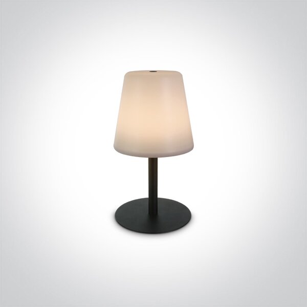 ONE-light Venkovní nabíjecí stolní lampa Asti černá USB stmívací 2W, IP44, teplá bílá