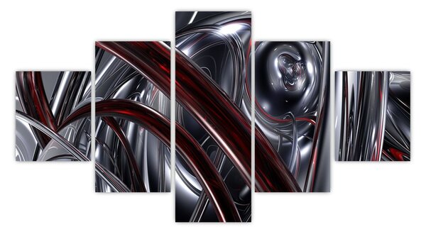 Obraz šedé abstrakce (125x70 cm)