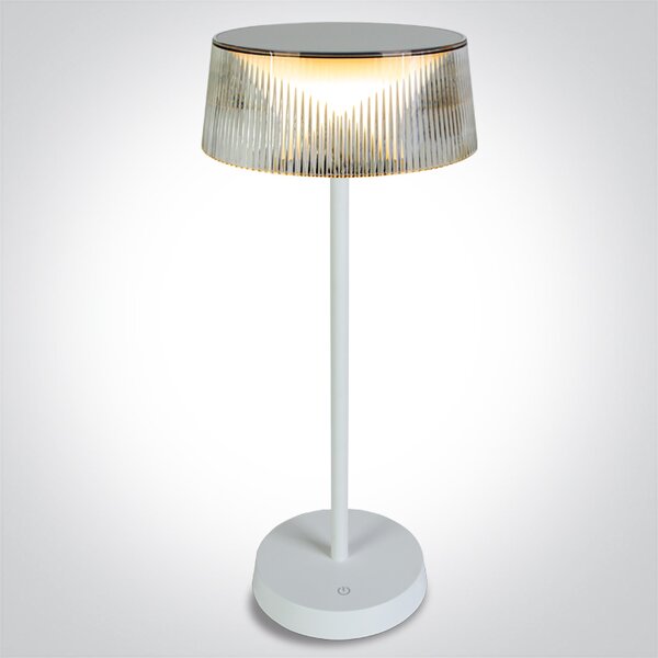 ONE-light Venkovní nabíjecí stolní lampa Flam bílá USB stmívací 2W, IP44, teplá bílá
