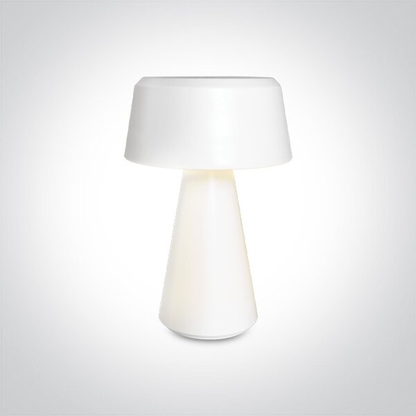 ONE-light Venkovní nabíjecí stolní lampa Conty bílá USB stmívací 3W, IP65, teplá bílá