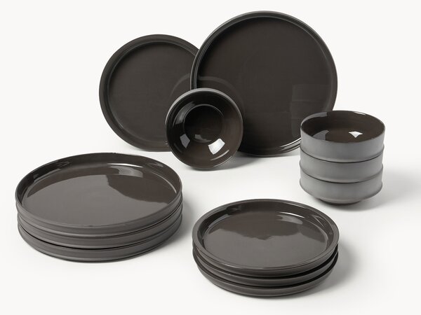 Serax x Kelly Wearstler, sada porcelánového nádobí Dune, pro 4 osoby, 12 dílů