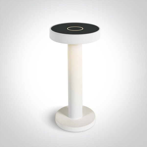 ONE-light Venkovní nabíjecí stolní lampa Rexo bílá USB stmívací 2,5W, IP65, teplá bílá