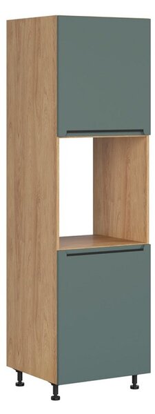 BRW Kuchyně Family Line Iris DPS-60/207-P/P, dub hikora/boho green matt