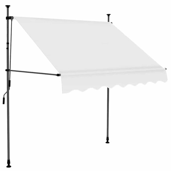 Ručně zatahovací markýza s LED světlem 100 cm krémová