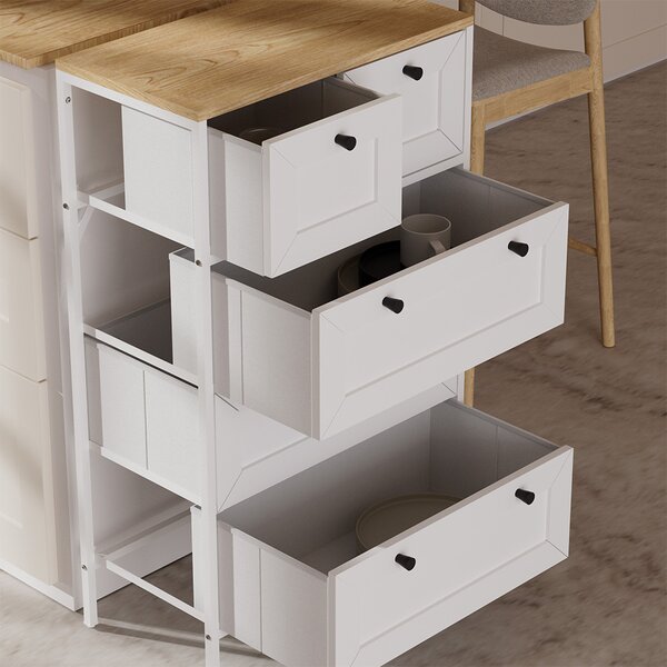 Komoda Vicco Belaro Bílá 56 x 95 cm s 5 zásuvkami, Model 51895