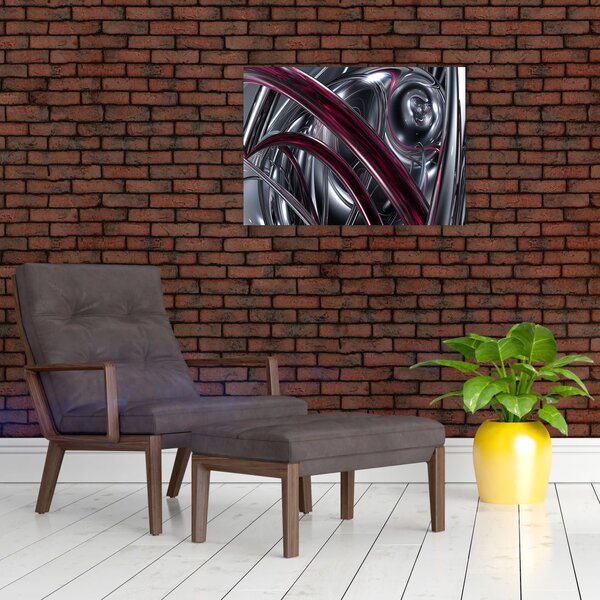 Obraz šedé abstrakce (70x50 cm)