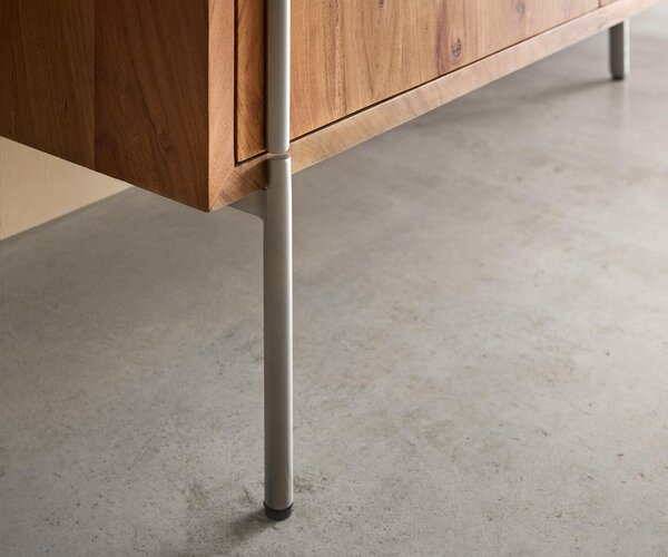 DELIFE Komoda Rivoro 175 cm akácie přírodní 2 dvířka 1 zásuvka 1 přihrádka