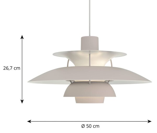 Louis Poulsen PH 5 závěsné světlo monochrom šedá, stmívatelný, Hliník / šedá / zinek, Obývací pokoj / jídelna, Hliník, Design