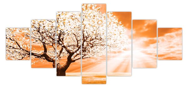 Oranžový obraz stromu (210x100 cm)