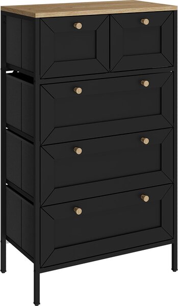 Komoda Vicco Belaro Černá 56 x 95 cm s 5 zásuvkami, Model 51894