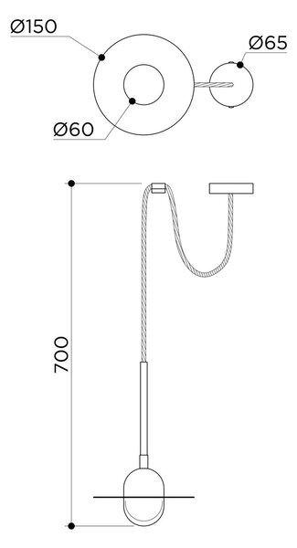 Contain designová závěsná svítidla Alba Pendant Cable (průměr 15 cm)