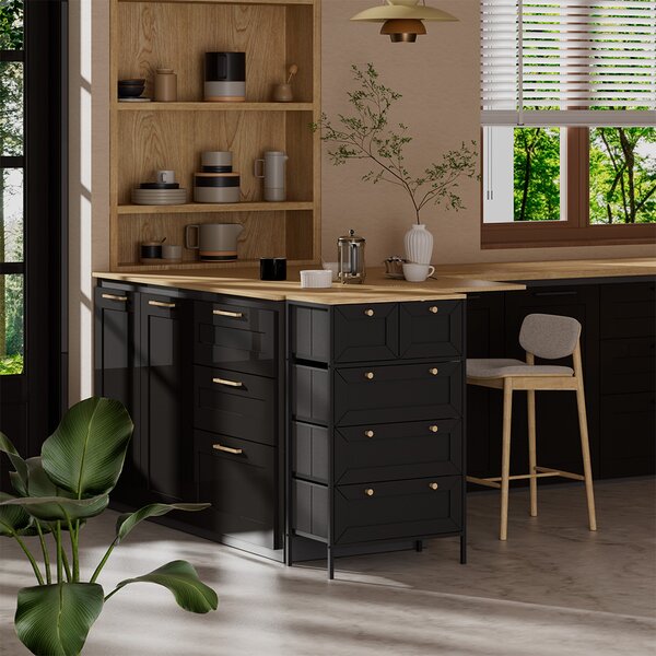 Komoda Vicco Belaro Černá 56 x 95 cm s 5 zásuvkami, Model 51894
