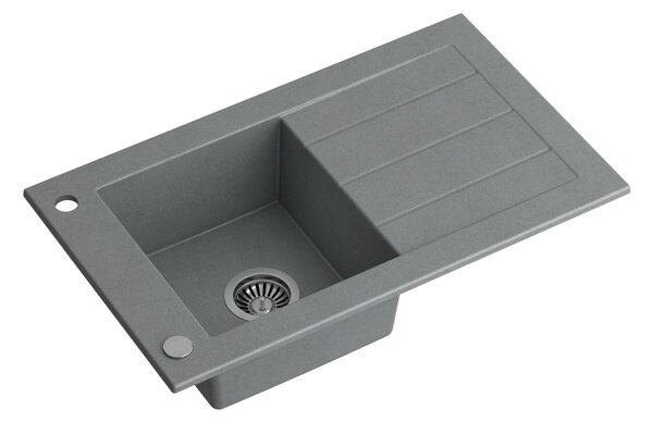 QUADRON Šedý kuchyňský granitový dřez WILL bez baterie