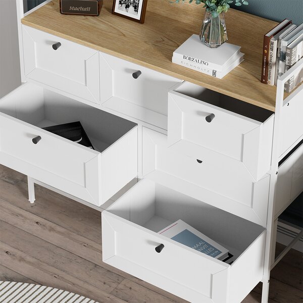 Komoda Vicco Belaro Bílá 98 x 85 cm se 7 zásuvkami, Model 51900