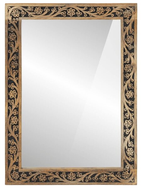 Koupelnové zrcadlo 50 x 70 x 2,5 cm masivní mangovník a sklo